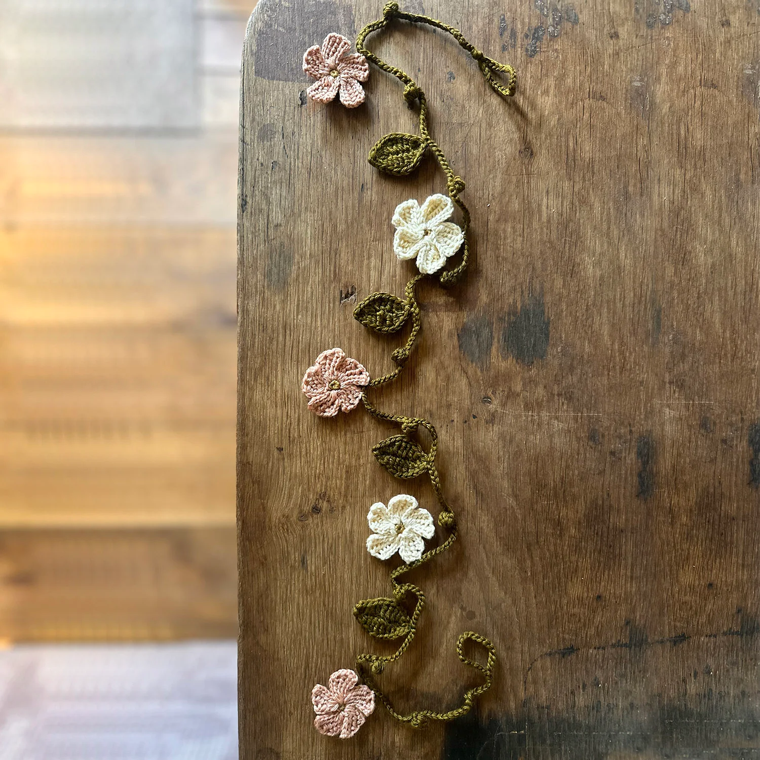 Hand Crocheted Wool Primrose Garland - Image 3