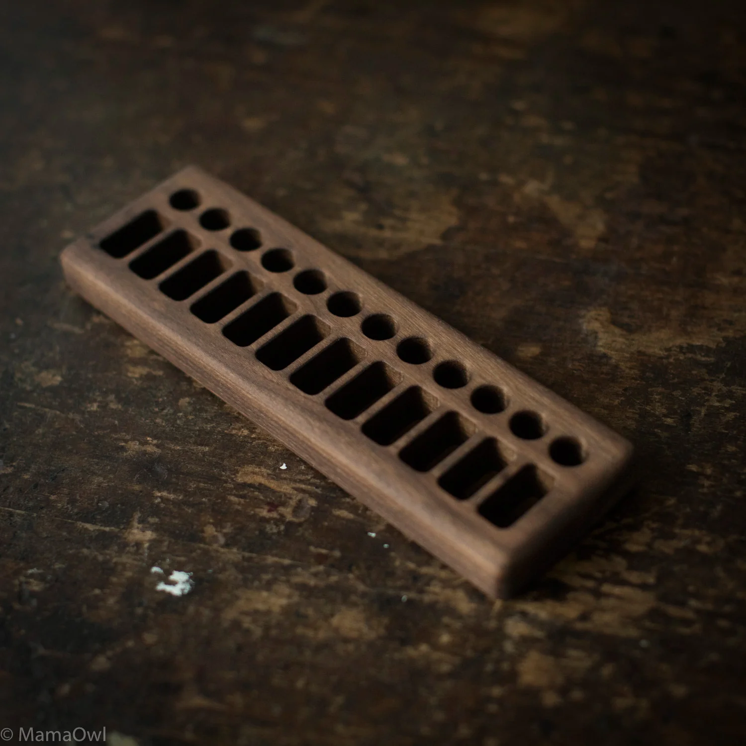 Handmade Walnut Wax Block & Crayon Holder 12/12 - Image 2