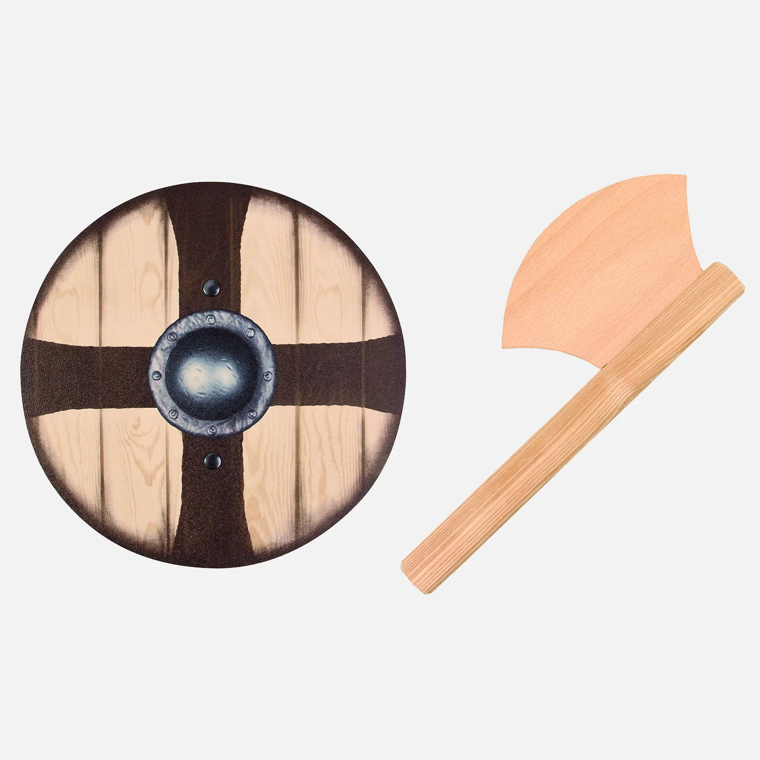 Wooden Ragnar Mini Viking Shield & Axe Set - Image 5
