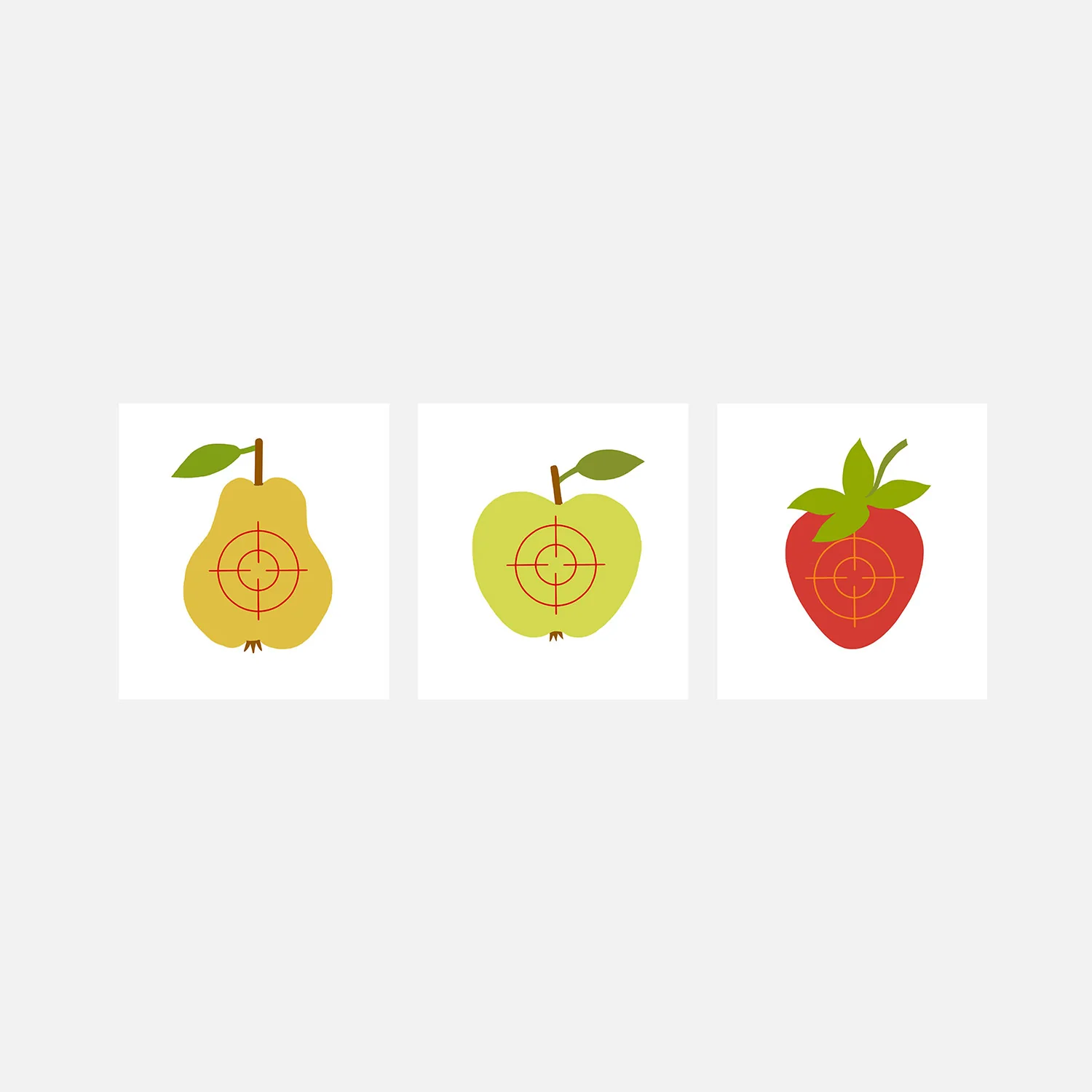 Wooden Targets - Fruit - Set of 3