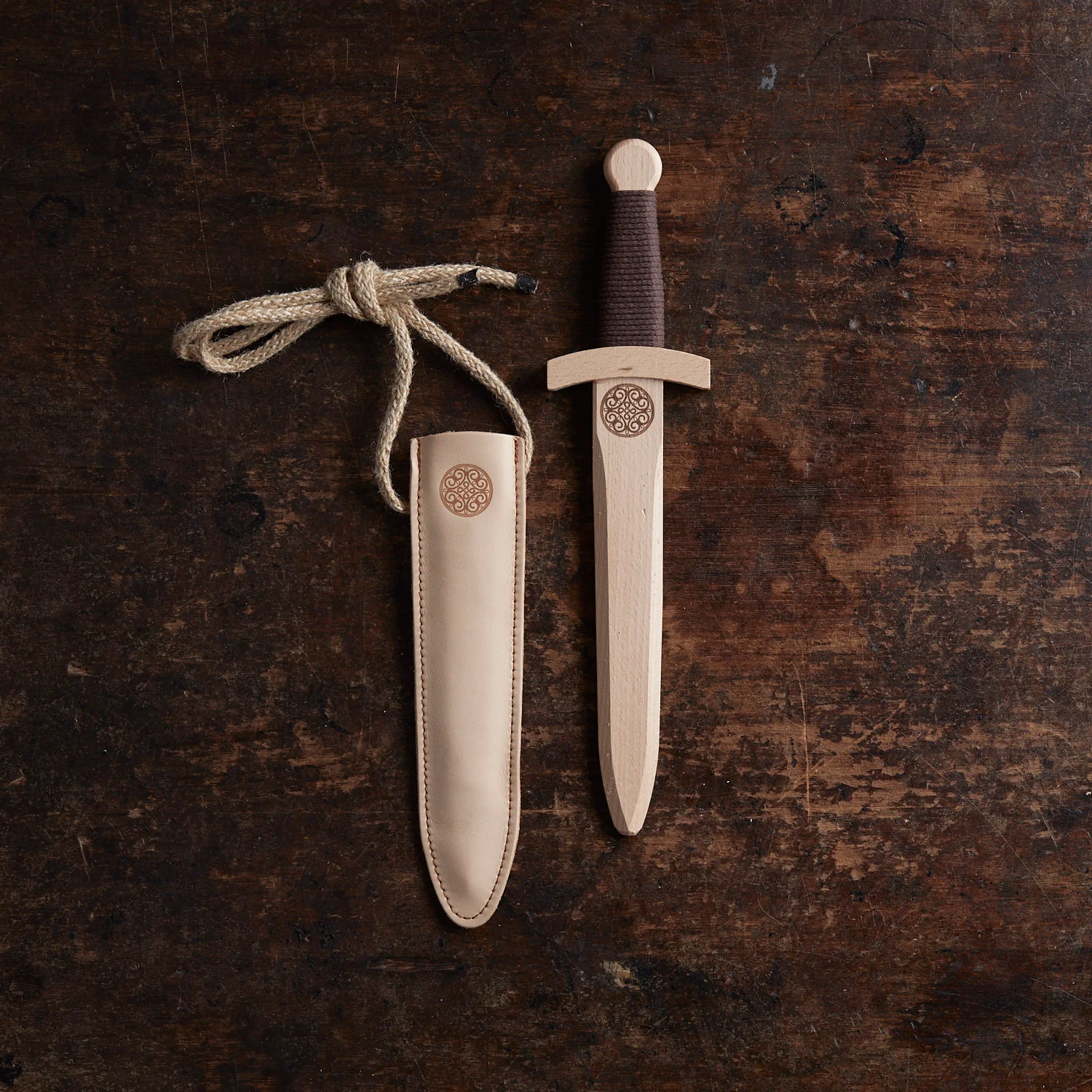Wooden Viking Dagger & Leather Sheath - Image 4