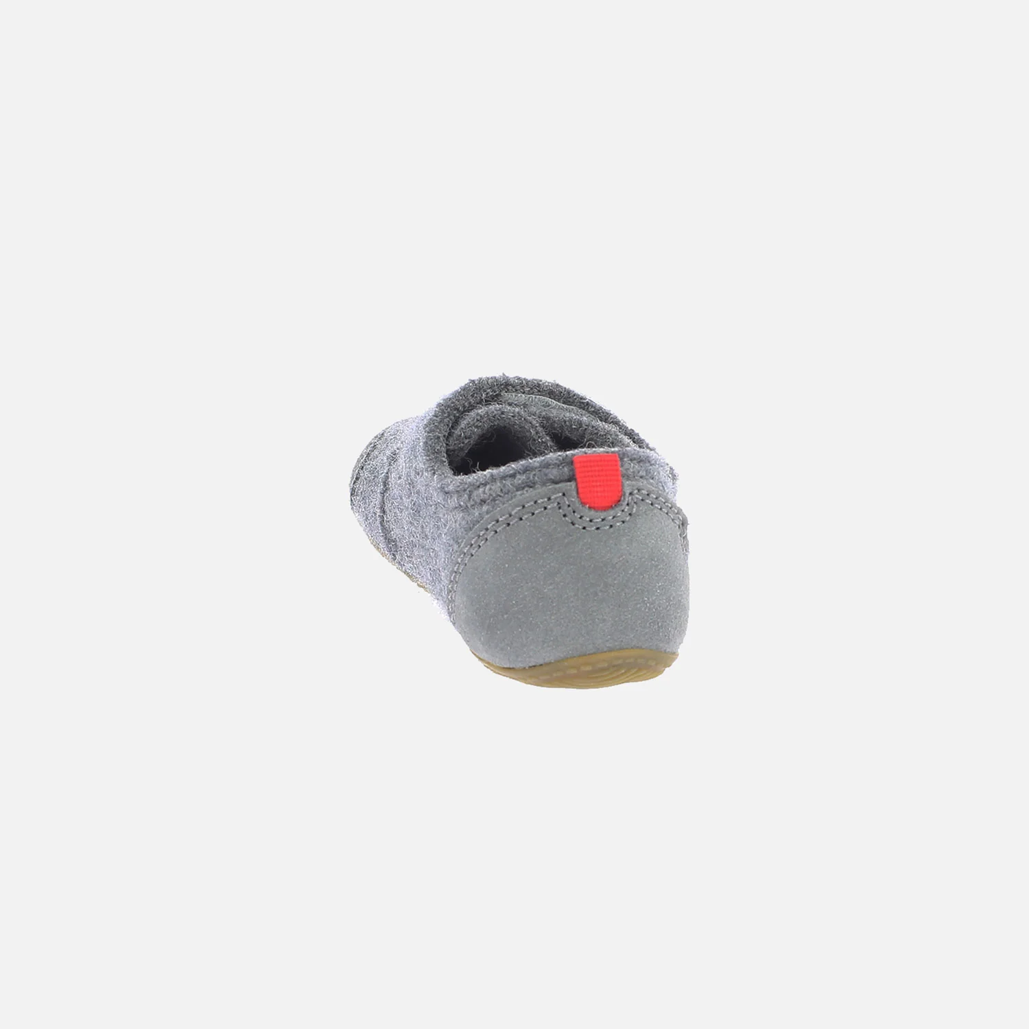 Kids Boiled Wool/Suede Slipper Shoe - Grey Melange - Image 5