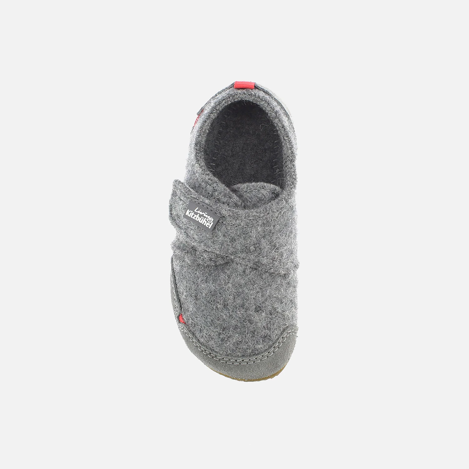 Kids Boiled Wool/Suede Slipper Shoe - Grey Melange - Image 6