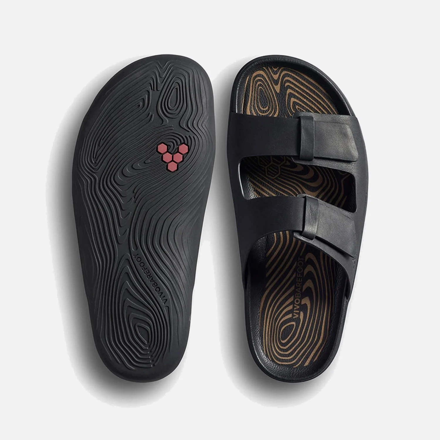 Women's Leather Sensus Yin Slides - Obsidian - Image 3