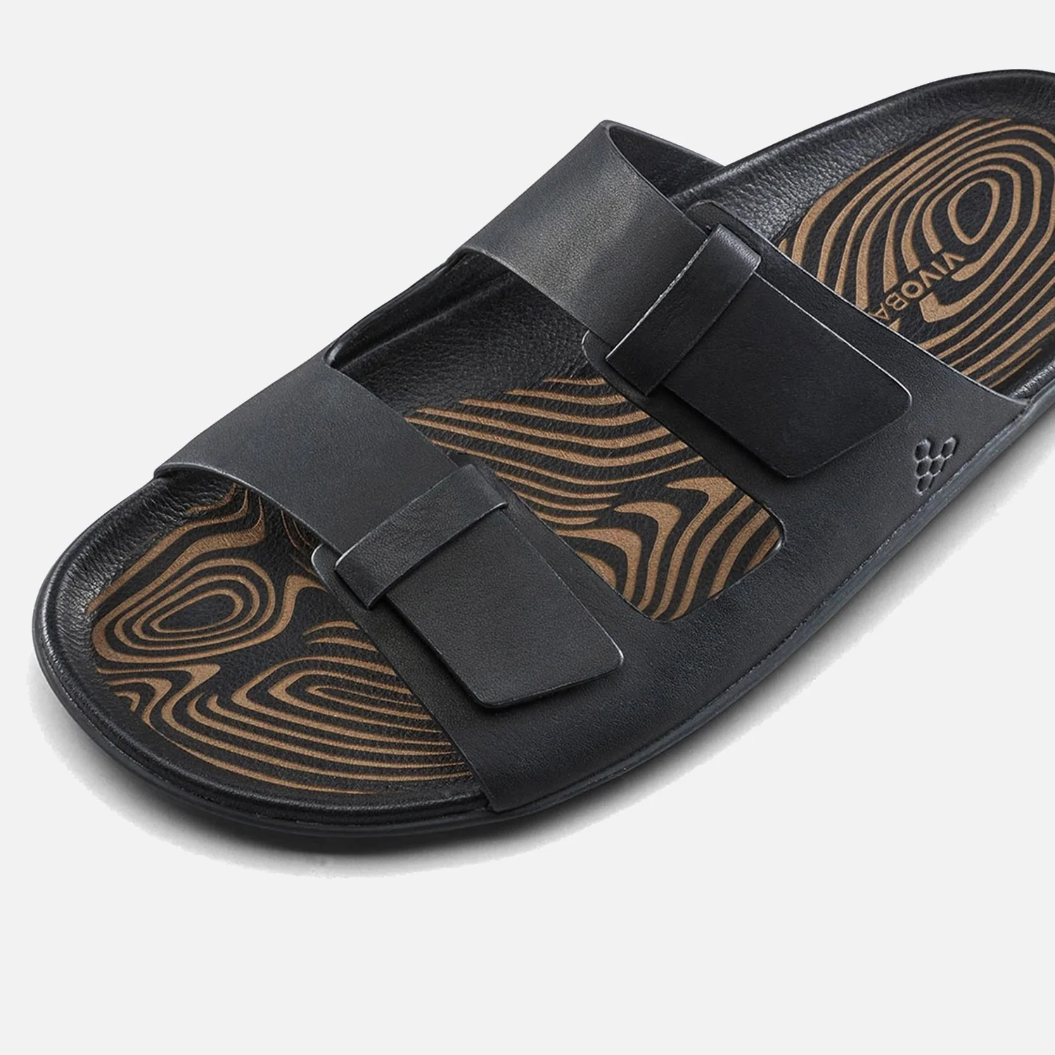Women's Leather Sensus Yin Slides - Obsidian - Image 4