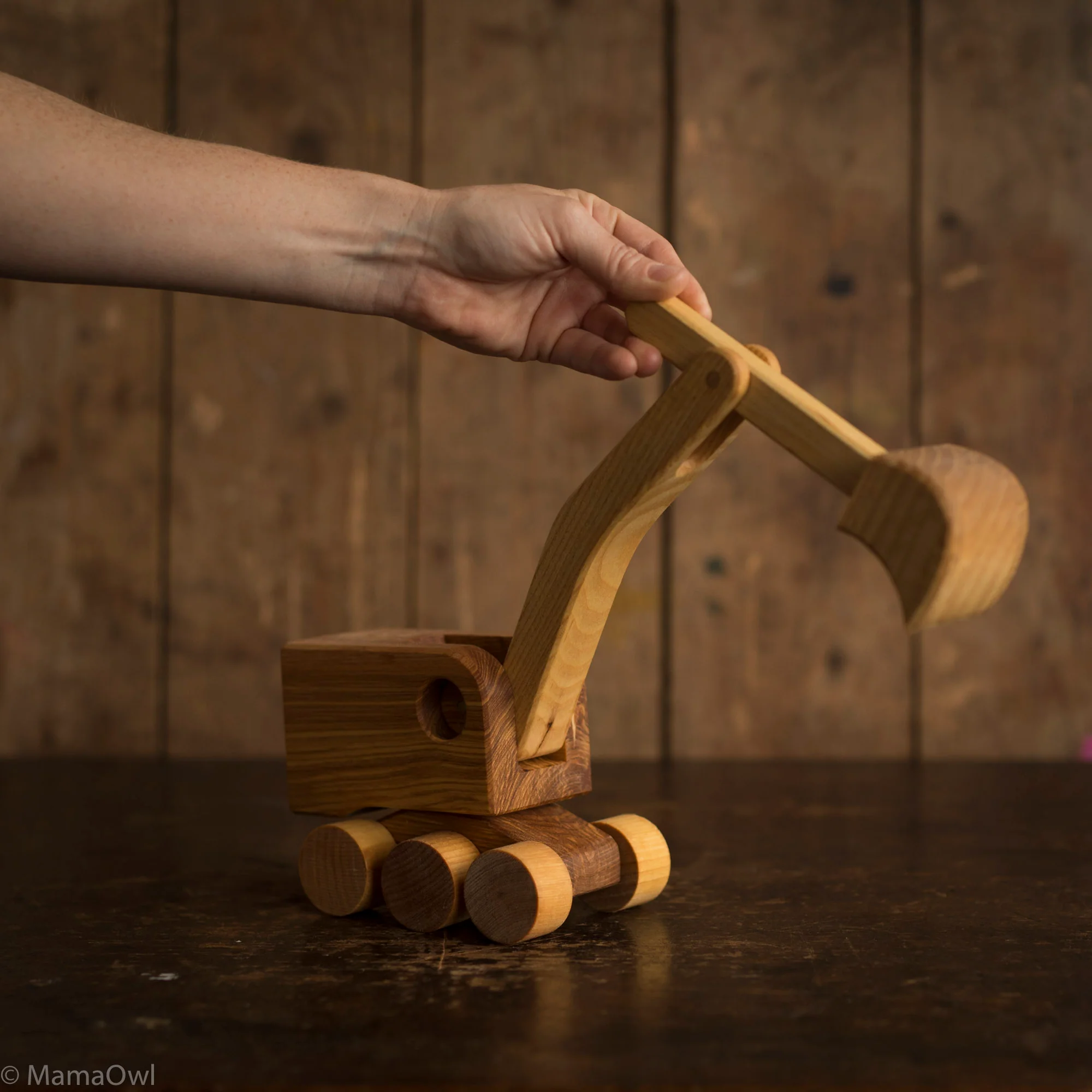 Handmade Large Handmade Wooden Excavator - Image 3