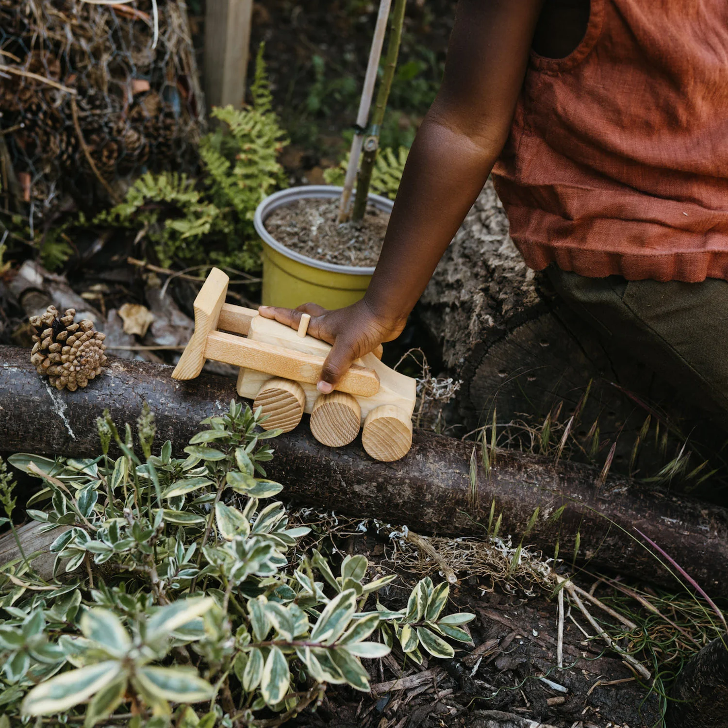 Handmade Wooden Bulldozer - Image 4