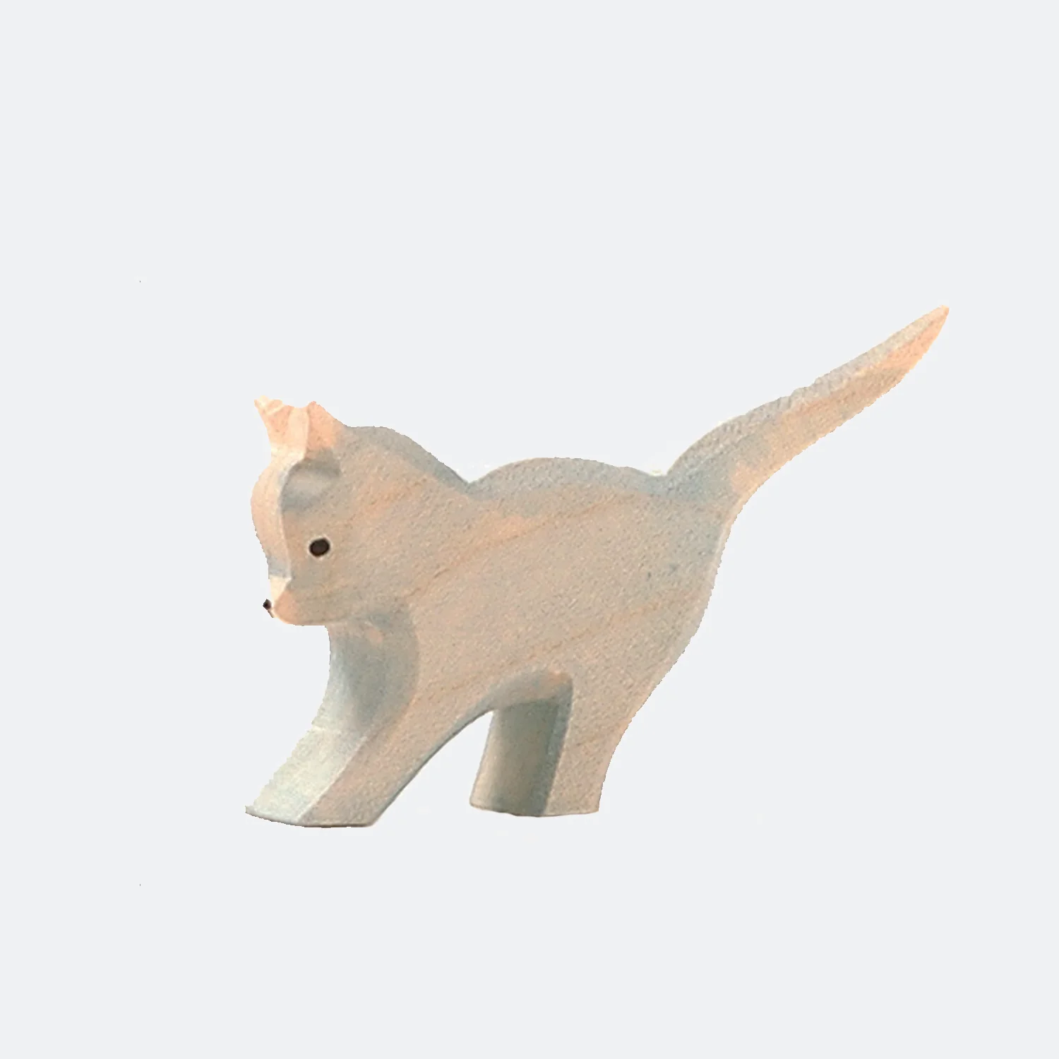 Handcrafted Wooden Blue Bremer Cat - Image 3
