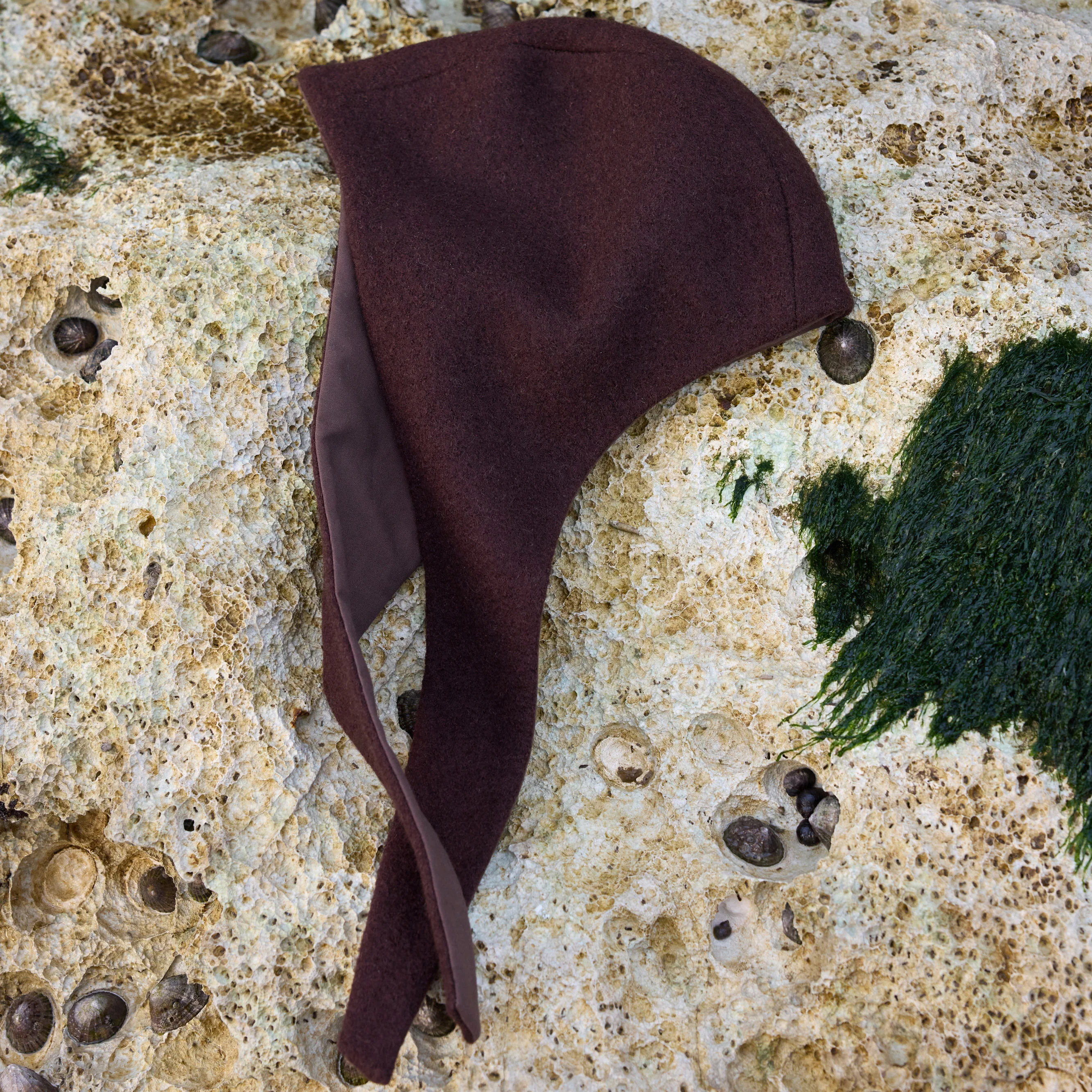 Women's Waxed Cotton/Boiled Wool Reversible Scout Hood - Cinnamon - Image 4