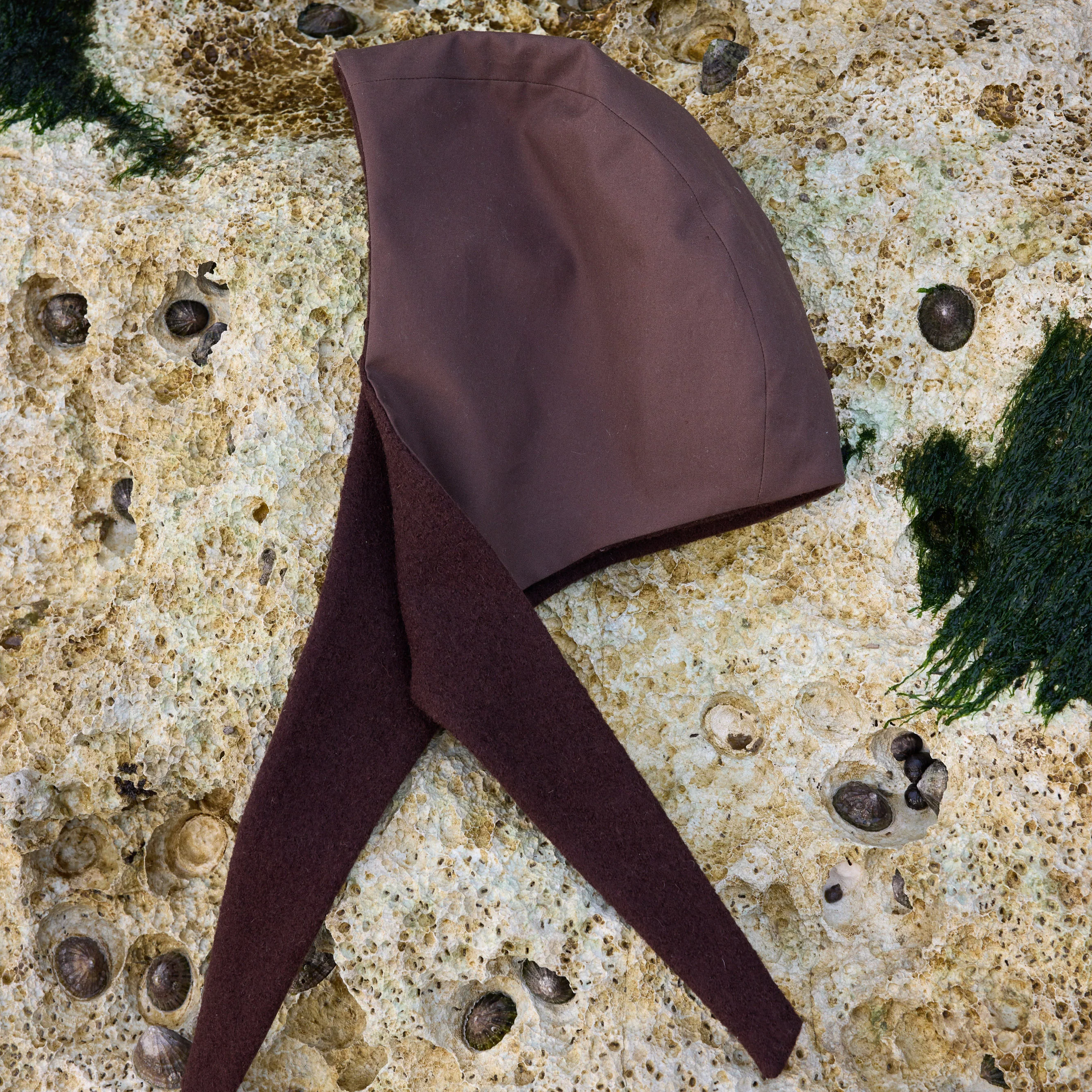 Women's Waxed Cotton/Boiled Wool Reversible Scout Hood - Cinnamon - Image 5
