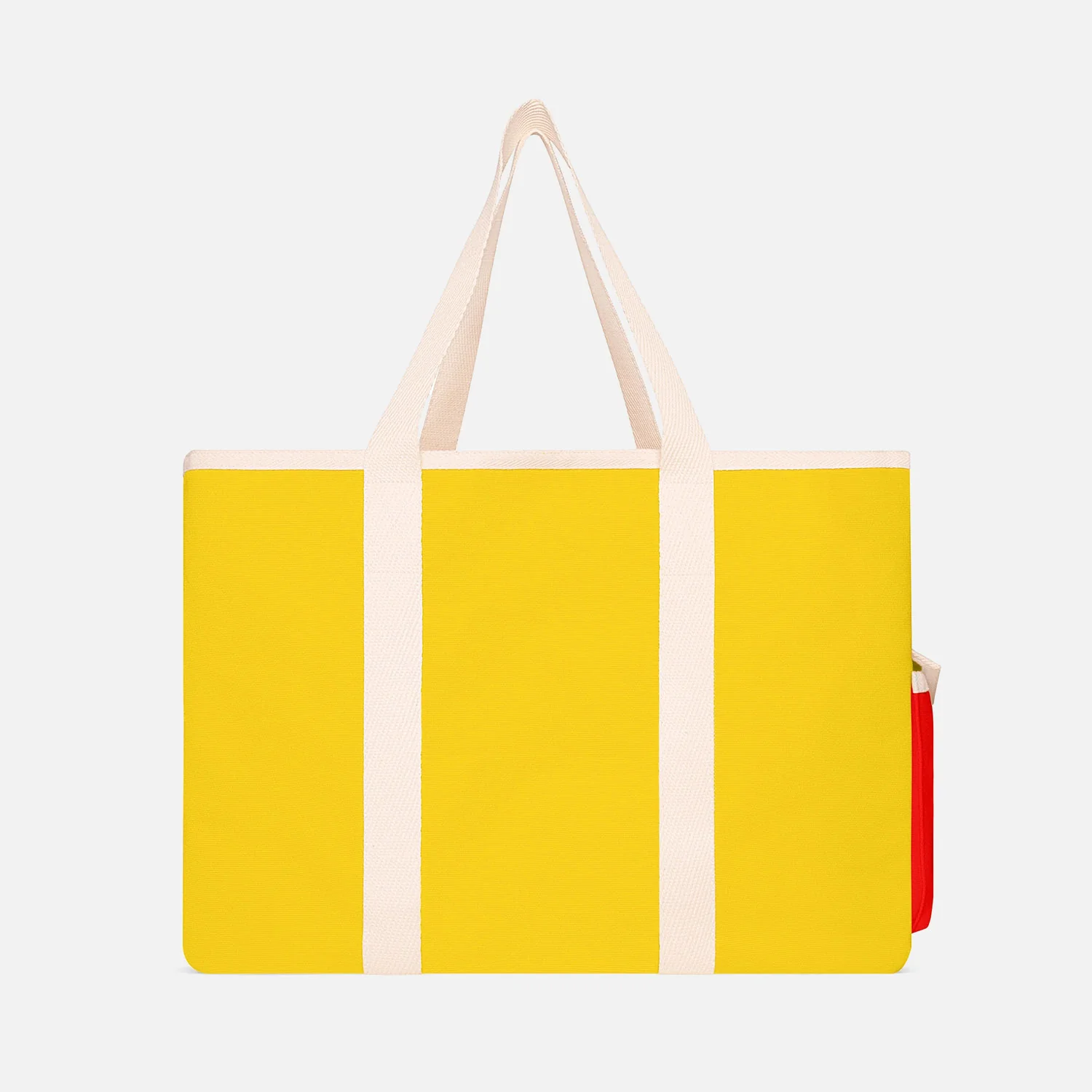 Cotton Canvas Beach Bag - Blue/Red/Yellow - Image 11