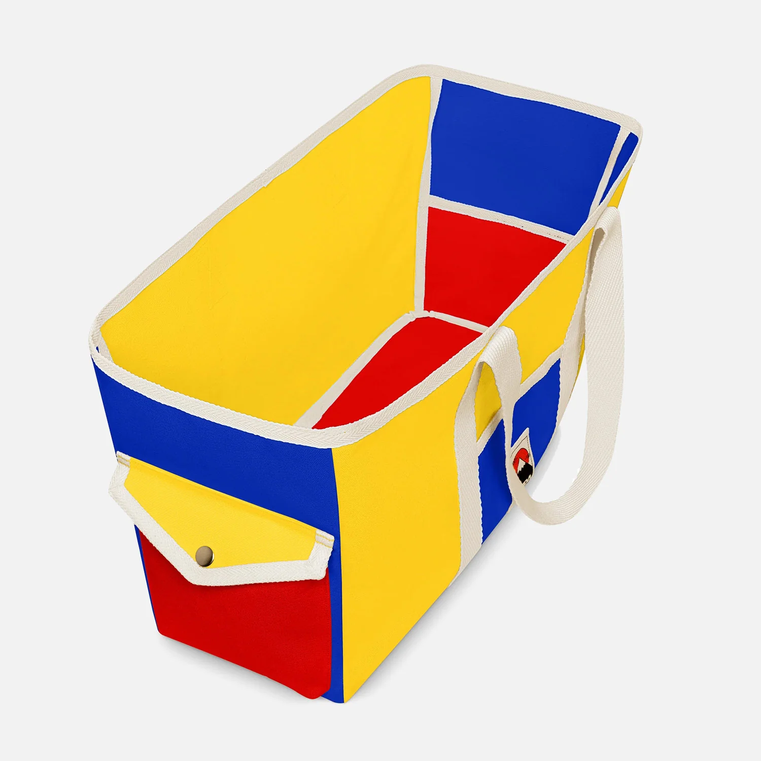 Cotton Canvas Beach Bag - Blue/Red/Yellow - Image 12