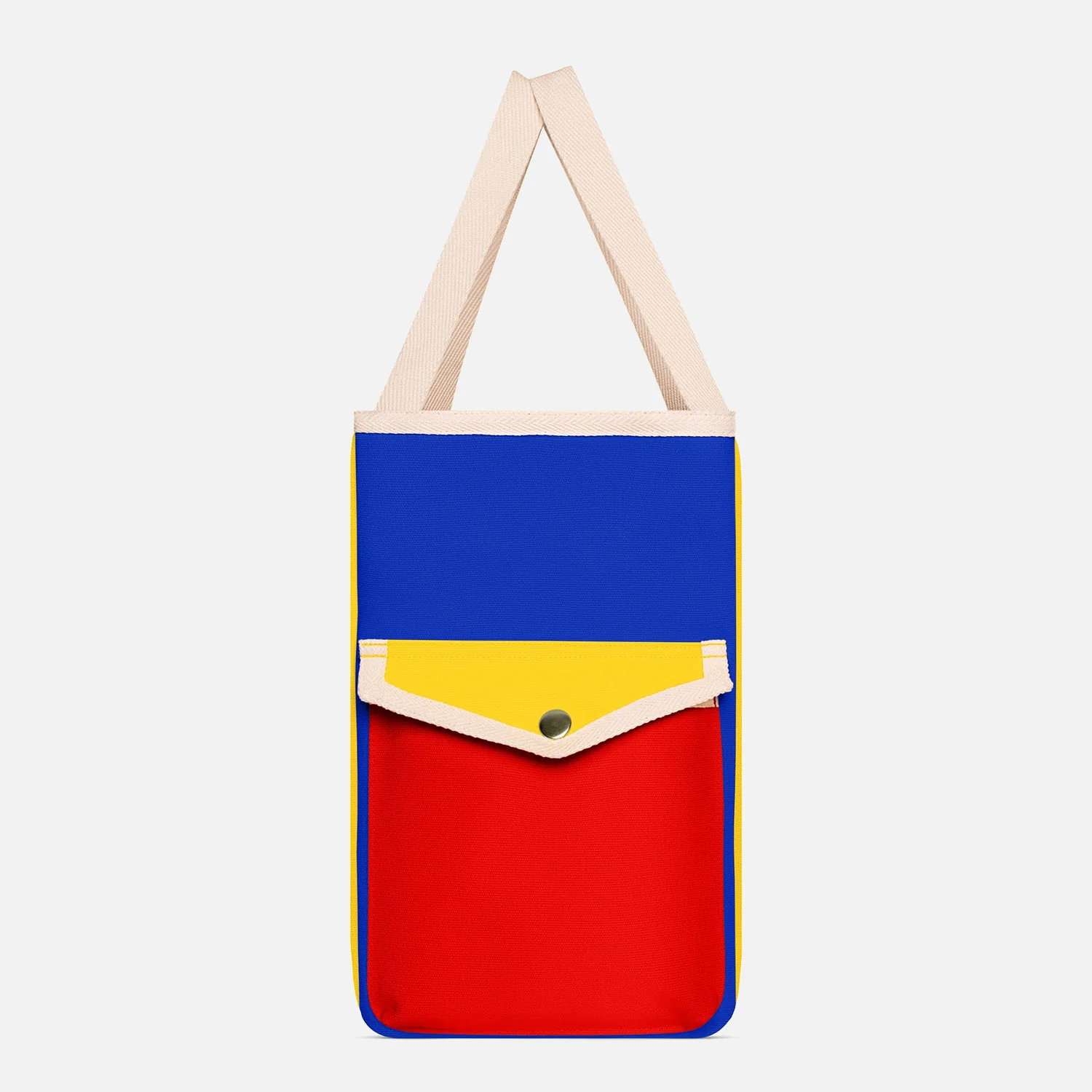 Cotton Canvas Beach Bag - Blue/Red/Yellow - Image 13
