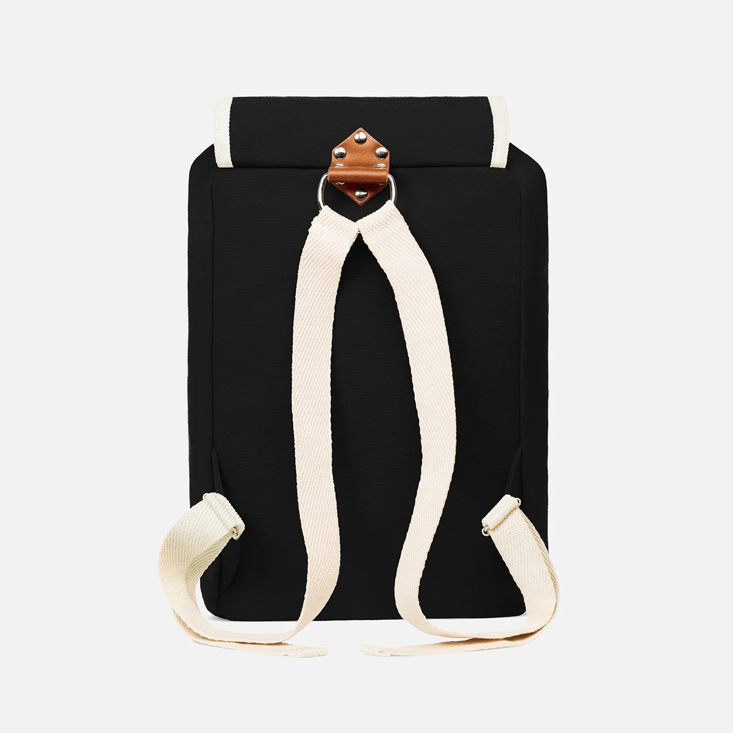 Cotton Canvas Matra Mini Backpack With Cotton Strap - Black - Image 3