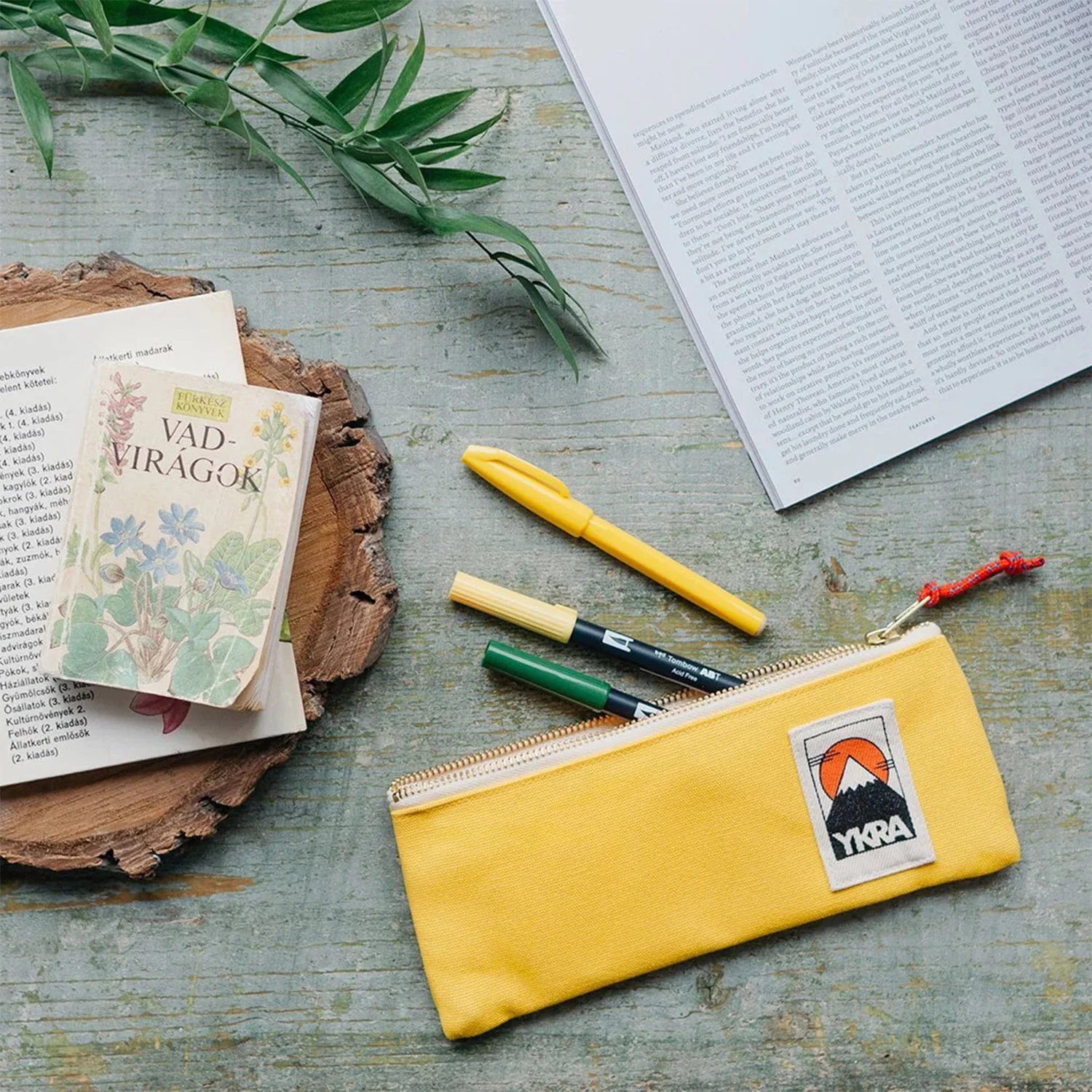 Cotton Canvas Pencil Case - Yellow - Image 3